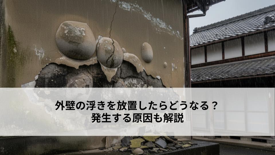 外壁の浮きを放置したらどうなる？発生する原因も解説